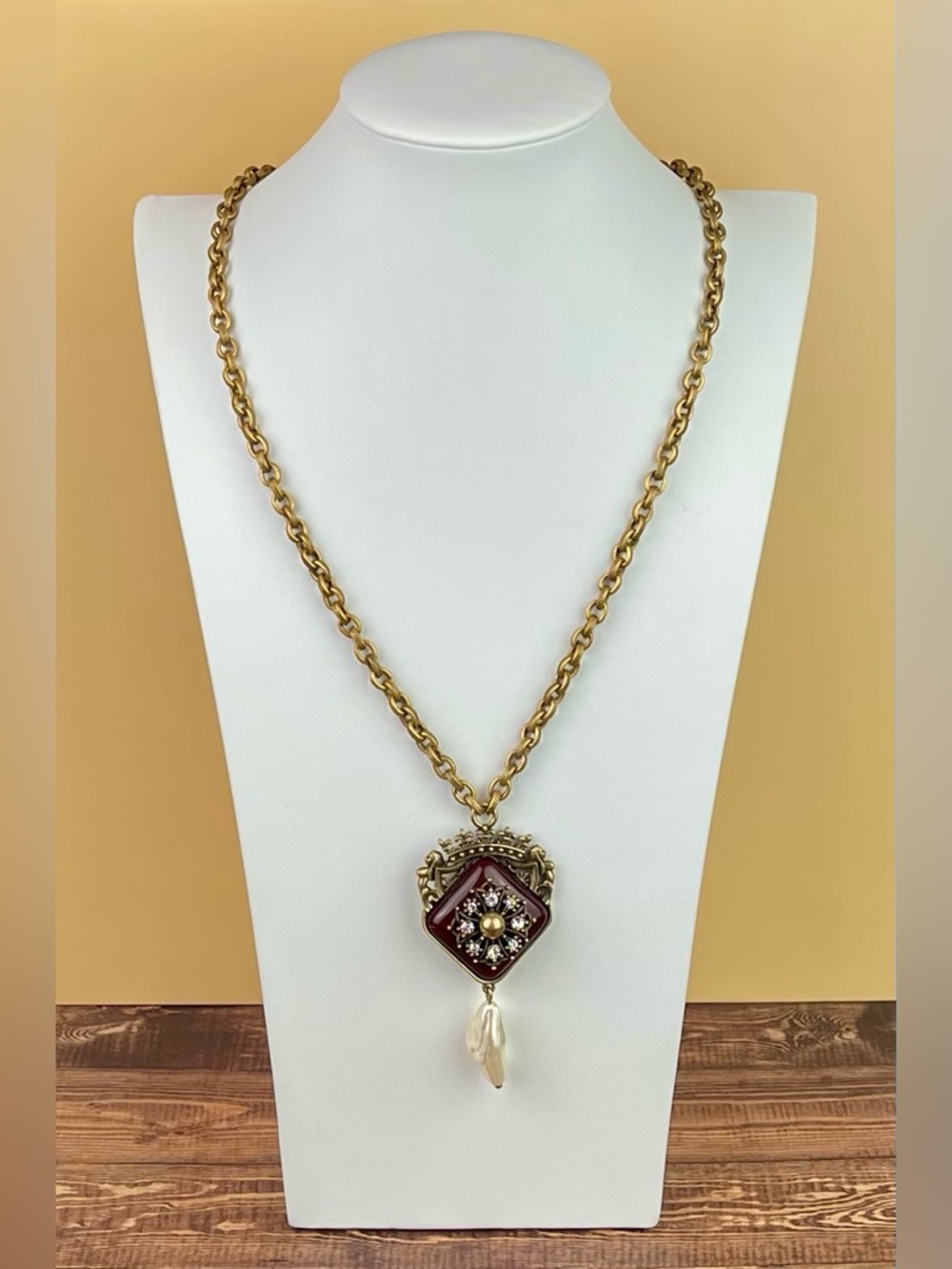 Chico's Reversible Regal Crest Pendant Necklace